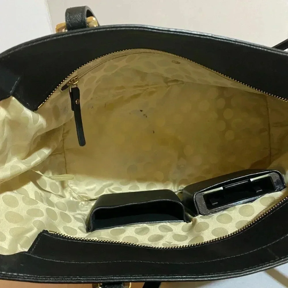 Kate spade black saffiano leather tote handbag